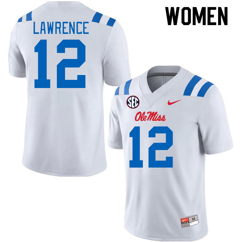 Women #12 Key Lawrence Ole Miss Rebels 2024 New Uniforms College Football Jerseys Stitched-White